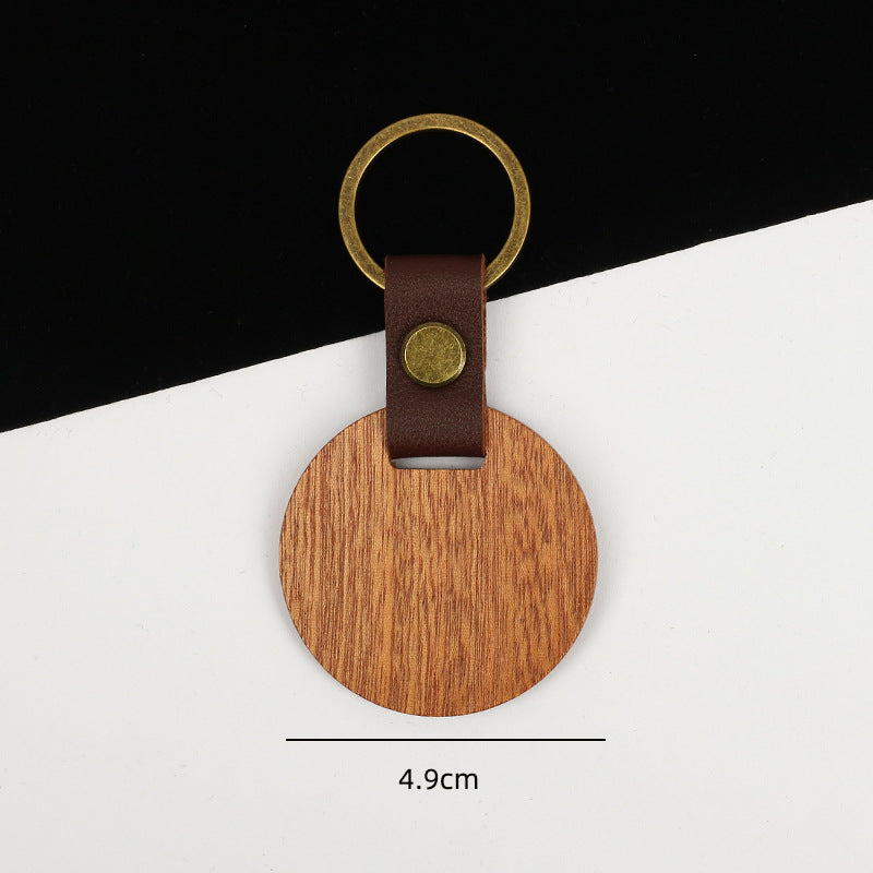 Wholesale Black Walnut Beech DIY Wooden Keychain